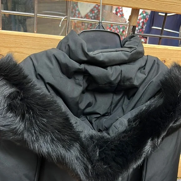 NWT,1 MADISON Detachable FOX FUR PARKA DOWN COAT,(black with black real fur) - Picture 9 of 16